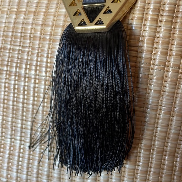 New! Stella & Dot Large Straw Tassel Riviera Tote Woven Boho Western Accent Bag - Picture 5 of 10